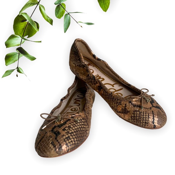 Sam Edelman Shoes - Sam Edelman Felicia Flats Rose Gold and browns animal print, bow, size‎ 8 1/2